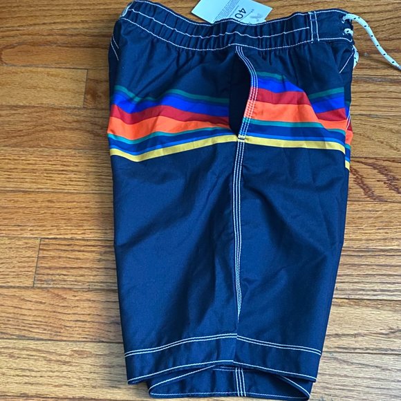 Gap ❤️ Kid's Boy's Navy Rainbow Drawstrings Shorts Size Medium (NWT) - Picture 3 of 6